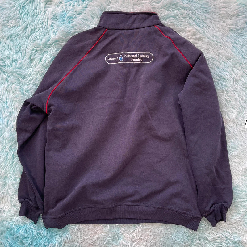 Vintage 90s Navy UK Sport 1/4 Zip Sweatshirt - Medium