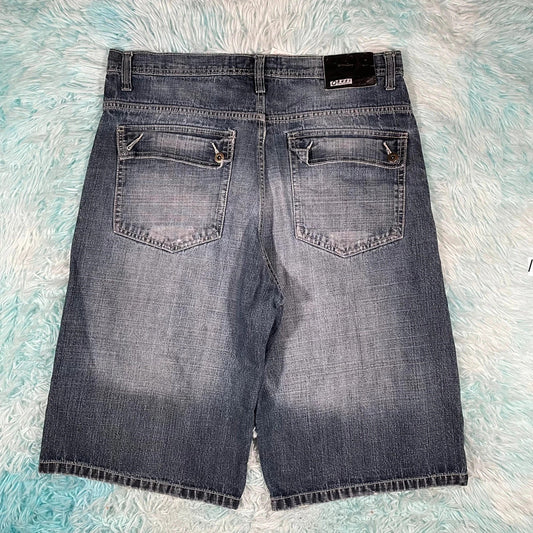 Vintage 90s Blue Baggy Jean Shorts Jorts - 38W