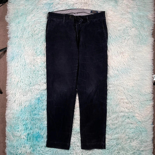Navy Polo Ralph Lauren Corduroy Trousers - 30W 30L