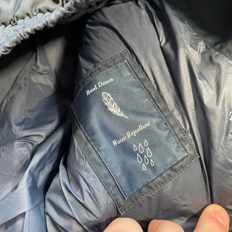 Grey & Navy Armani Jeans Down Puffer Jacket - Small
