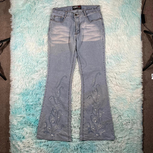 Vintage 90s HYXZ Bootcut Jeans Embroidered- Size 12