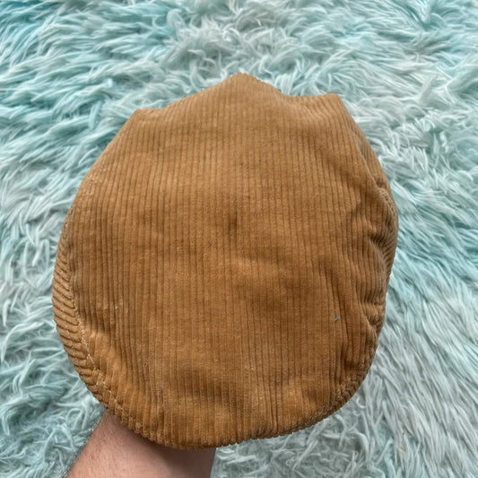 Vintage 90s Beige Corduroy Baker Cap