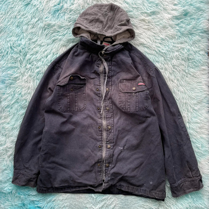 Navy Dickies Workwear Jacket Hooded - Large