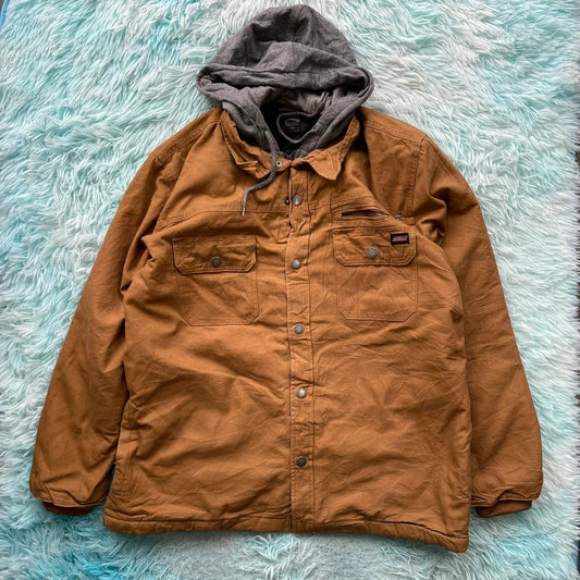 Brown Dickies Workwear Jacket Hooded - Large