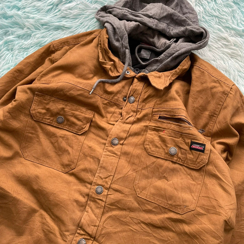 Brown Dickies Workwear Jacket Hooded - Large
