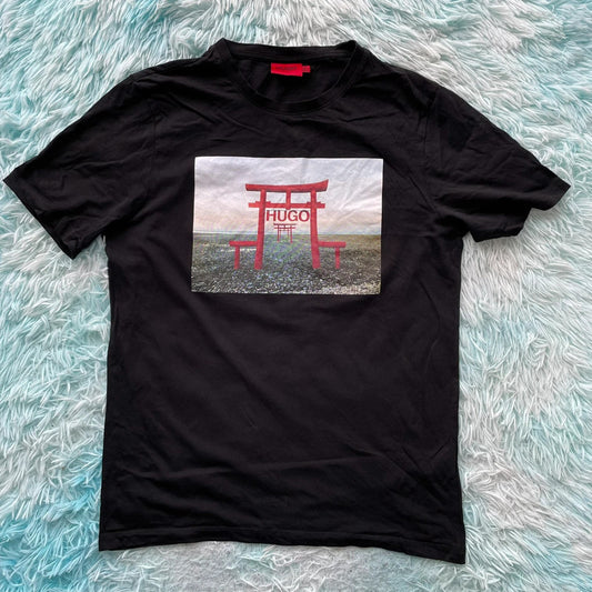 Black Hugo Boss Graphic T Shirt - Medium