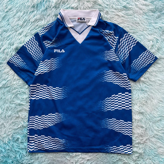 Vintage 90s Blue Fila Football Template Shirt - Medium