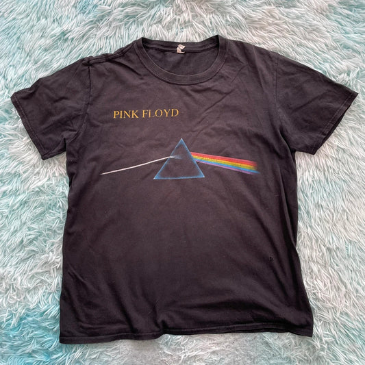 Faded Black Pink Floyd Band T Shirt - Large