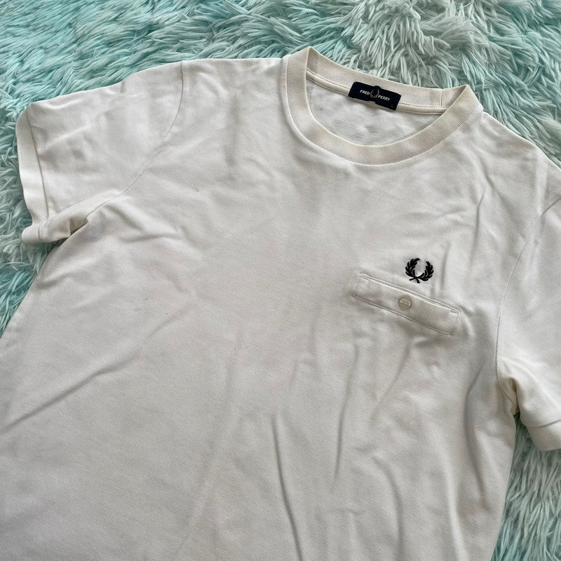 White Fred Perry T Shirt - Large