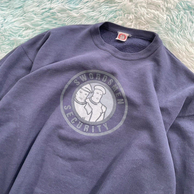 Vintage 90s Navy Swordsmen Security Sweatshirt -  XL