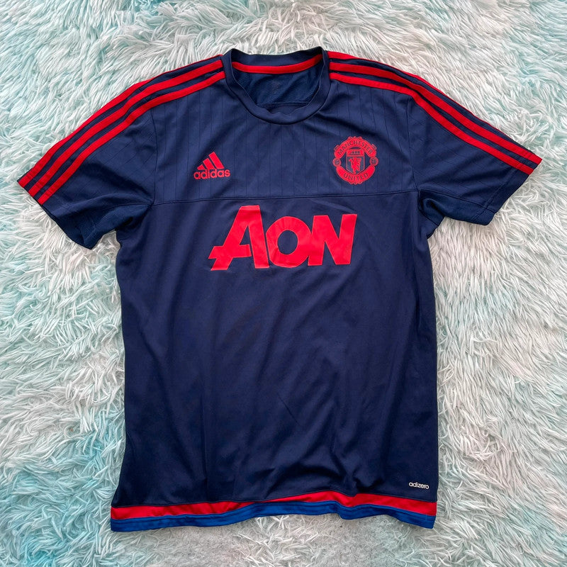 Navy Manchester United Training Shirt Adidas - Medium