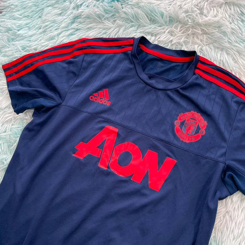 Navy Manchester United Training Shirt Adidas - Medium