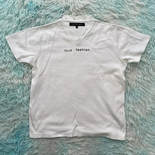 Vintage Y2K Baby Blue FCUK Fashion T Shirt - Medium
