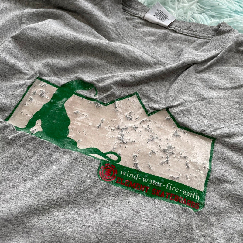 Vintage Grey Element Graphic T Shirt - Large