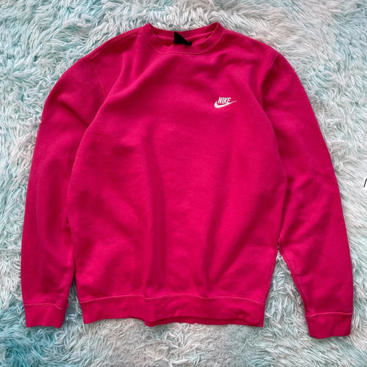 Pink Nike Sweatshirt Plain - Medium