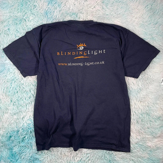 Vintage 90s Navy Tech Graphic T Shirt - XL