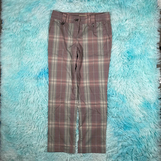 Lilac Purple Burberry Trousers Novacheck - Size 6