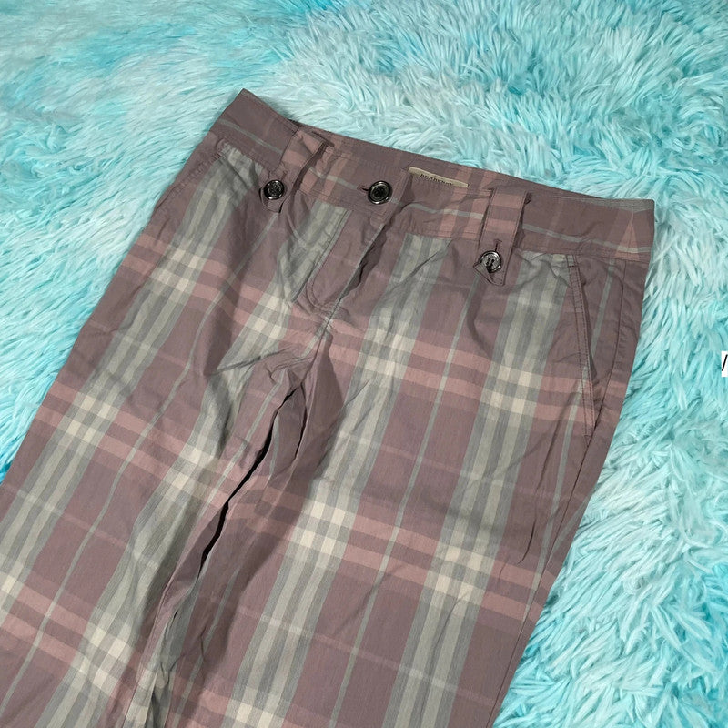 Lilac Purple Burberry Trousers Novacheck - Size 6