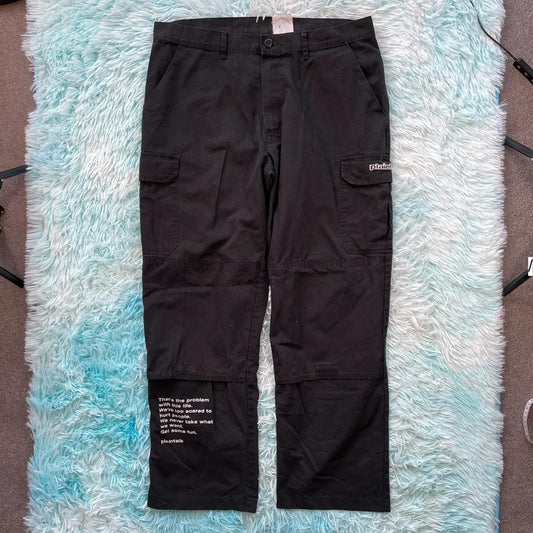 Black PlainTalk Cargo Trousers - XL