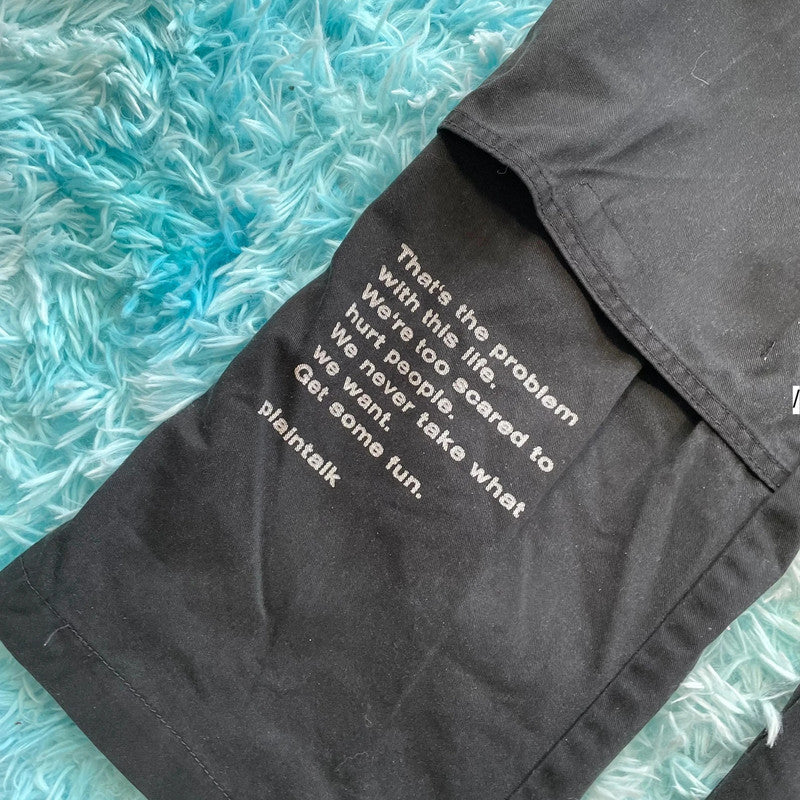 Black PlainTalk Cargo Trousers - XL