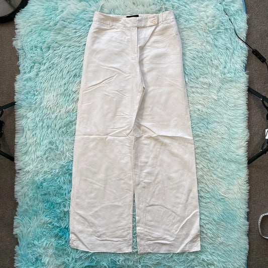 Vintage 00s White Coast Linen Trousers - Size 10