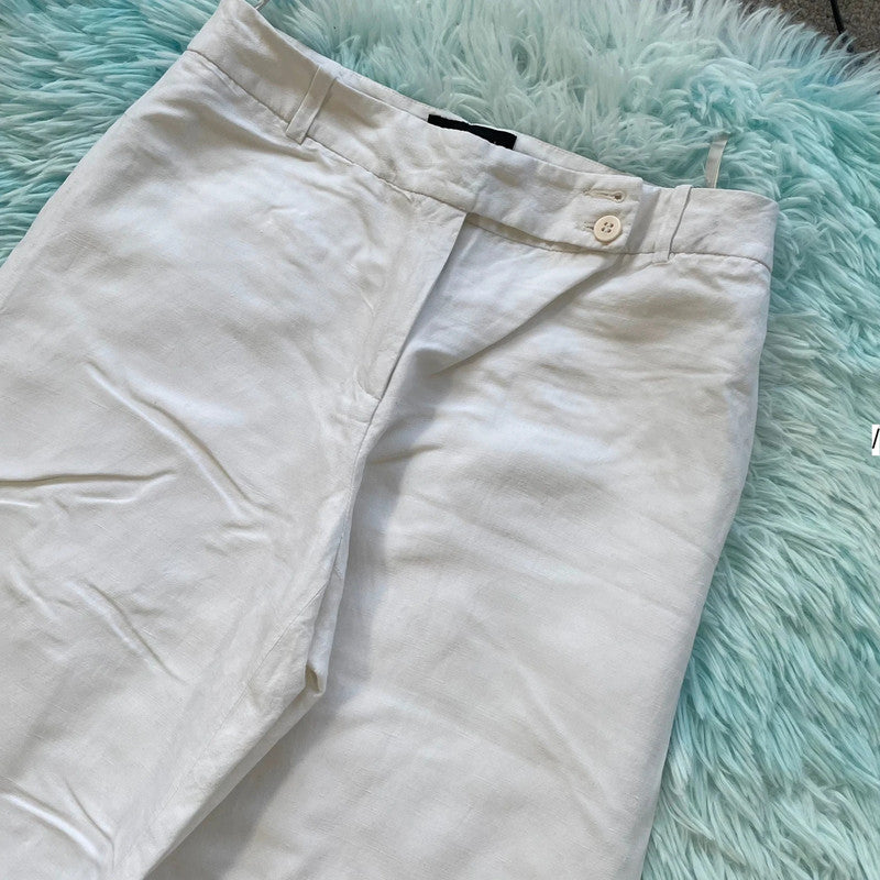 Vintage 00s White Coast Linen Trousers - Size 10