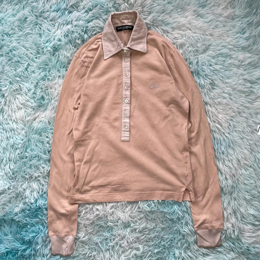 Vintage Beige Dolce & Gabbana Polo Shirt - Size 8