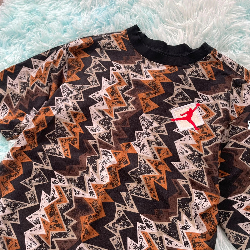 Black & Orange Patta x Jordan T Shirt Barcelona Print - Small