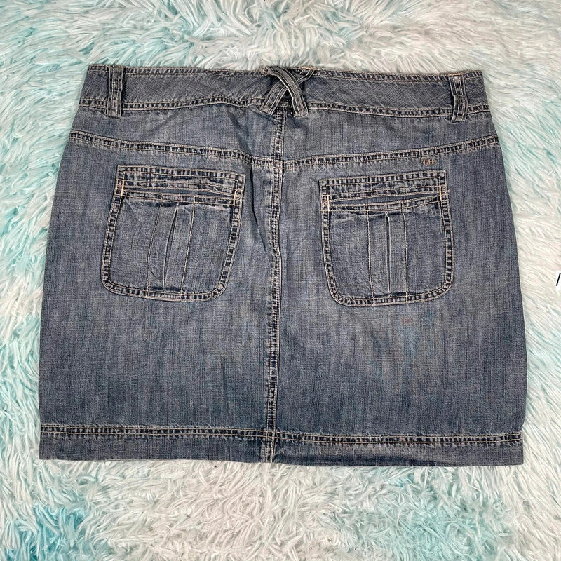 Vintage 00s Y2K Blue Tommy Hilfiger Mini Skirt - Size 12