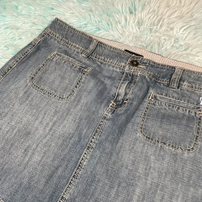 Vintage 00s Y2K Blue Tommy Hilfiger Mini Skirt - Size 12
