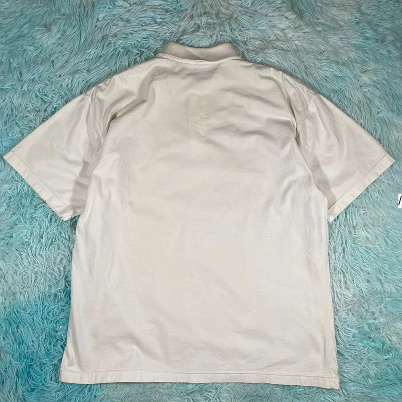 Vintage 90s White Funky Boss Polo Shirt - XXL