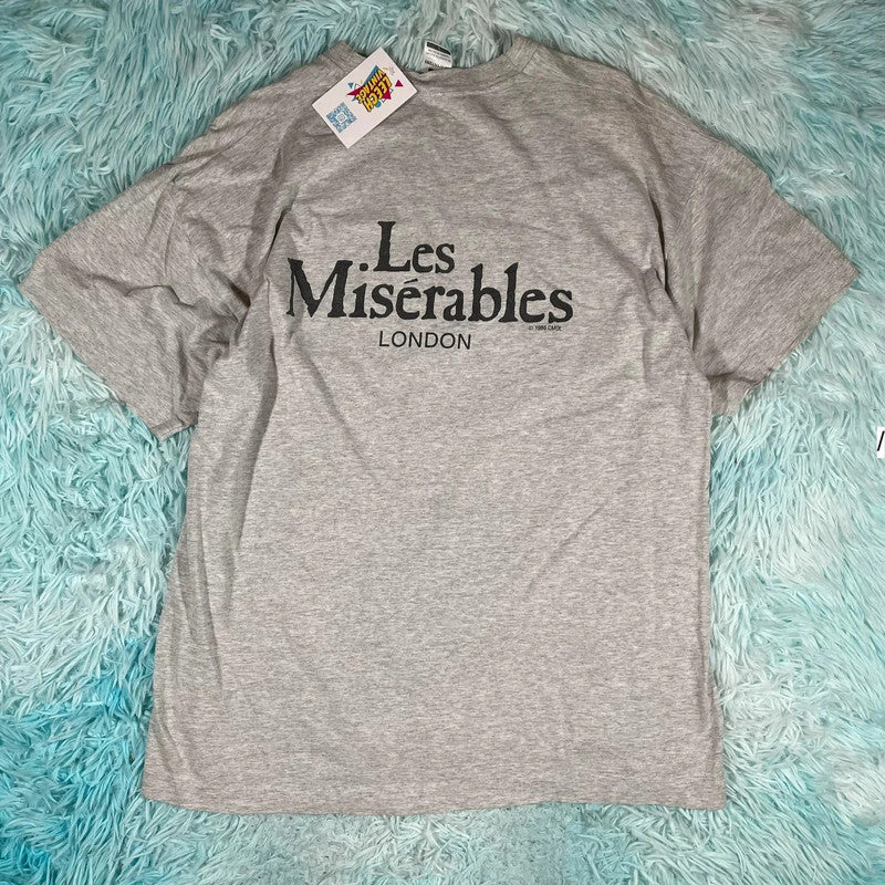 Vintage 90s Grey Les Miserablez Graphic T Shirt - Large