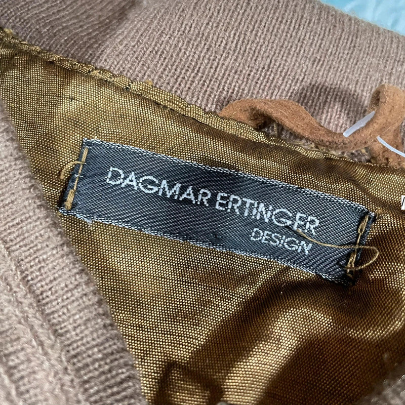 Vintage Brown Austrian Suede Leather Bomber Jacket - Small