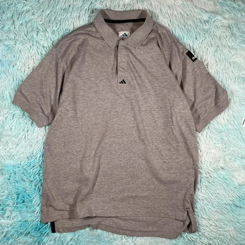 Vintage 90s Grey Adidas Equipment Polo Shirt - Large