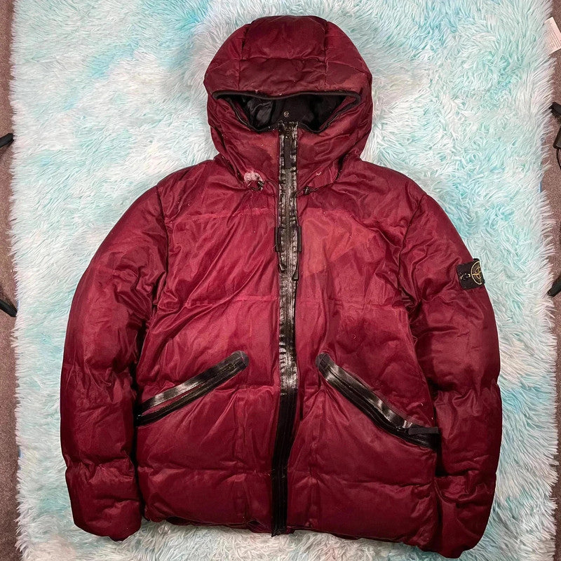 Red Stone Island Welded Down Jacket Puffer - XXL