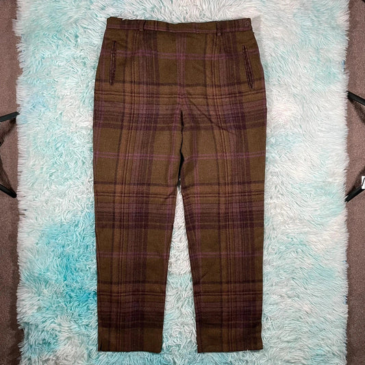 Vintage Khaki House of Bruar Wool Trousers - Size 16