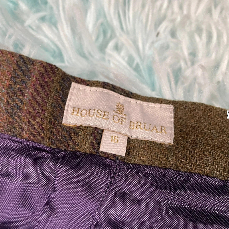 Vintage Khaki House of Bruar Wool Trousers - Size 16