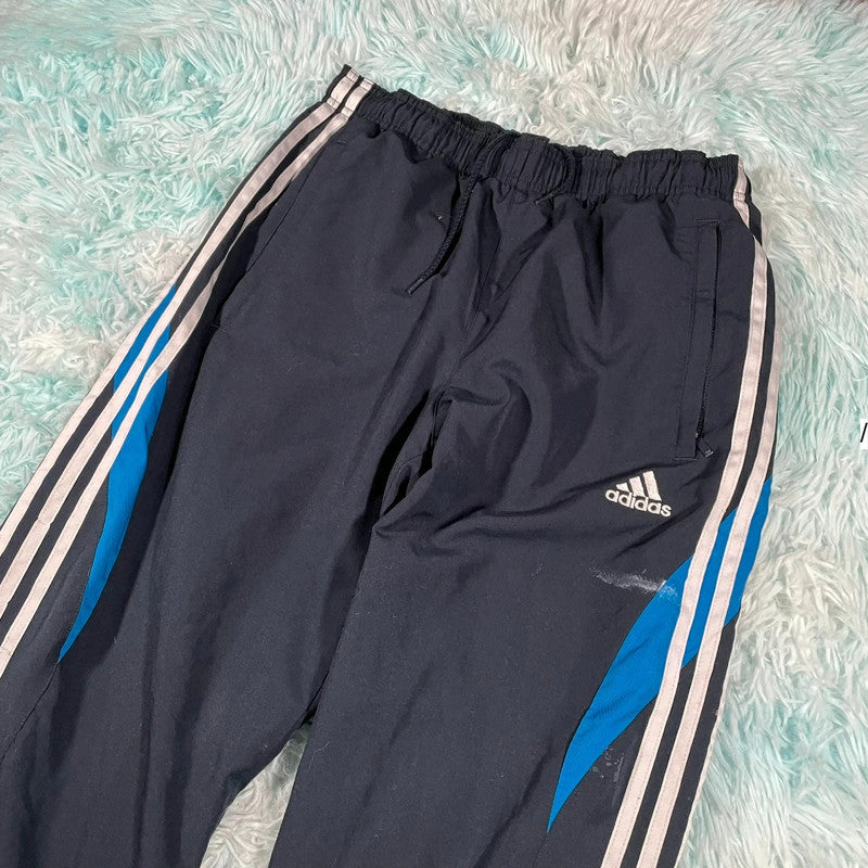 Vintage Black Adidas Tracksuit Bottoms - Small