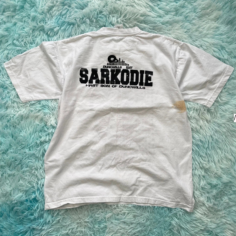 Vintage 90s White Sarkodie Rap T Shirt - Medium