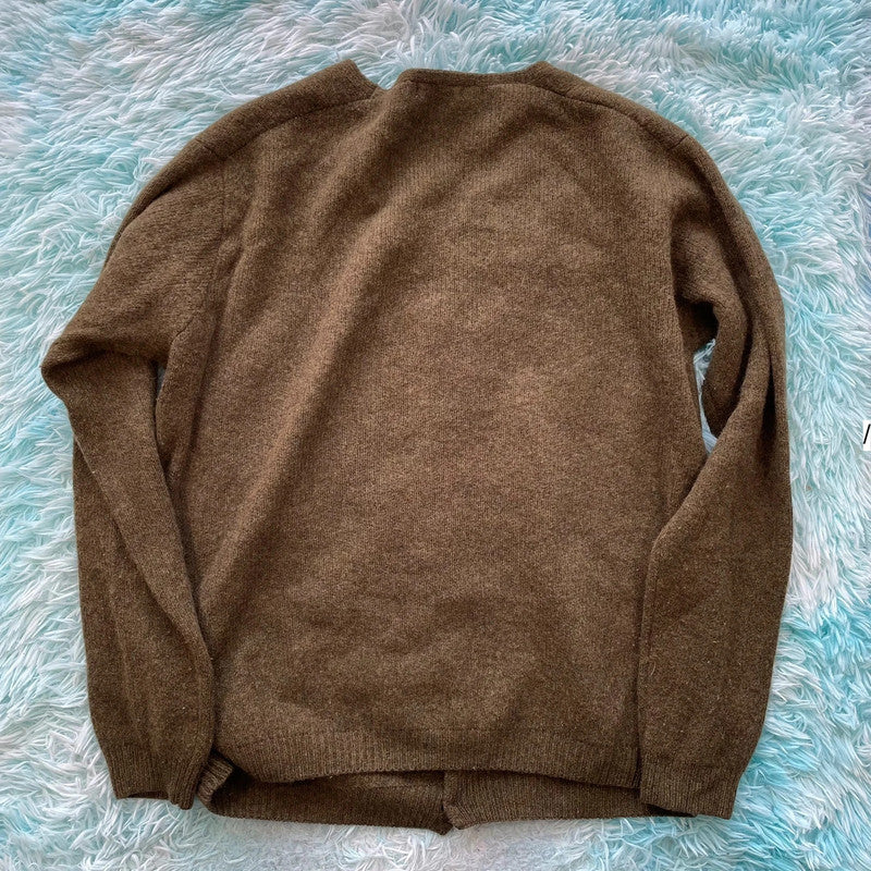 Khaki Sirplus Cashmere Cardigan Jumper - Medium