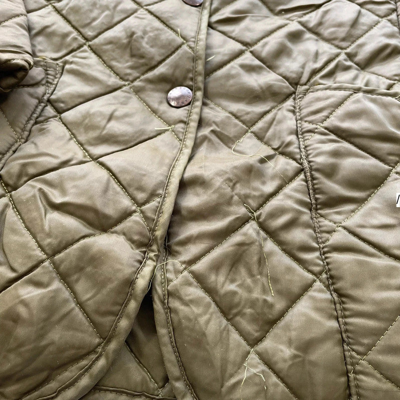 Vintage 80s Khaki Barbour Quilted Jacket - Large