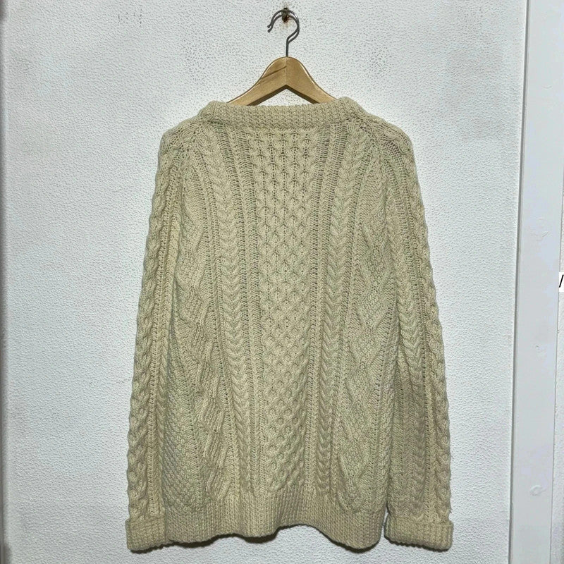 Vintage Cream Arran Knit Jumper Cable - Large