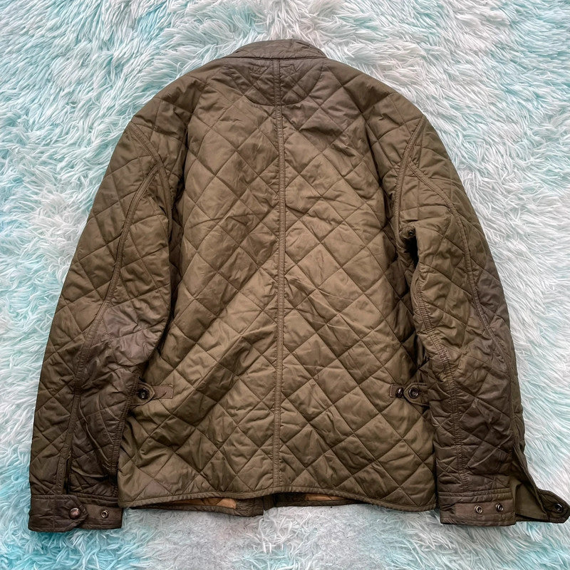 Olive Green Khaki Polo Ralph Lauren Quilted Jacket - Large