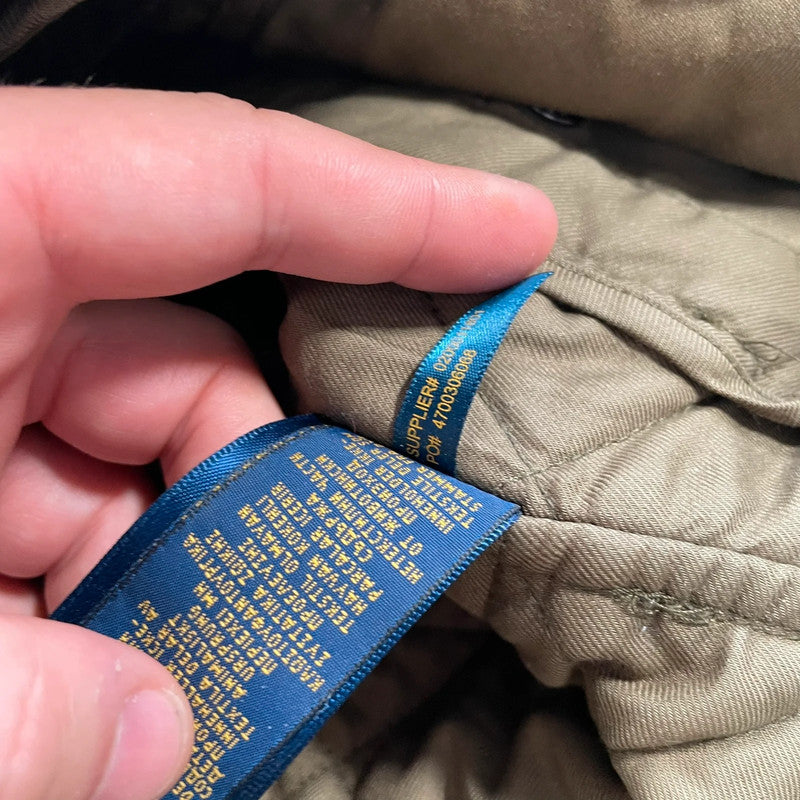 Olive Green Khaki Polo Ralph Lauren Quilted Jacket - Large