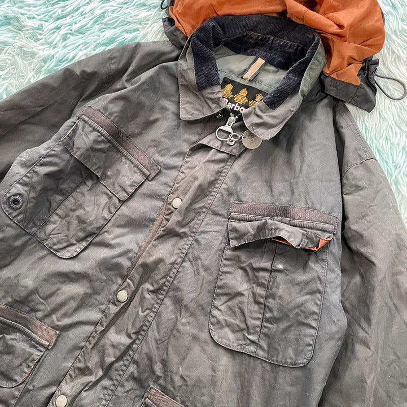 Dark Grey Barbour Naval Coat Sylkoil Greatcoat - XL