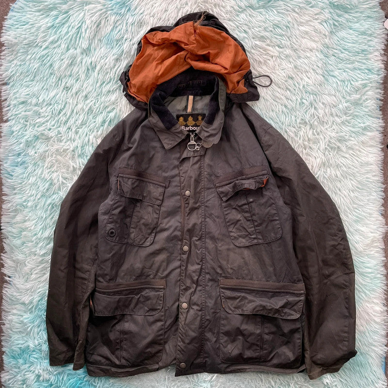 Dark Grey Barbour Naval Coat Sylkoil Greatcoat - XL