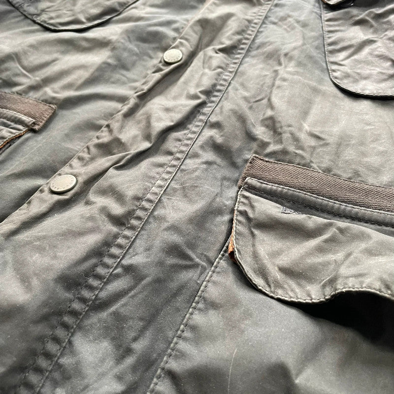 Dark Grey Barbour Naval Coat Sylkoil Greatcoat - XL