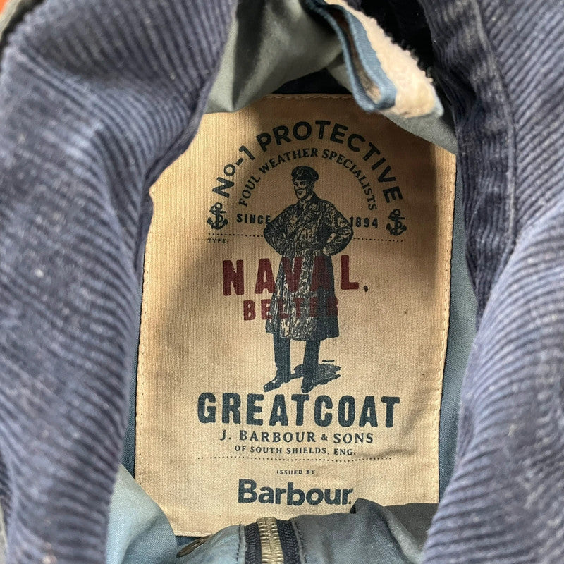 Dark Grey Barbour Naval Coat Sylkoil Greatcoat - XL