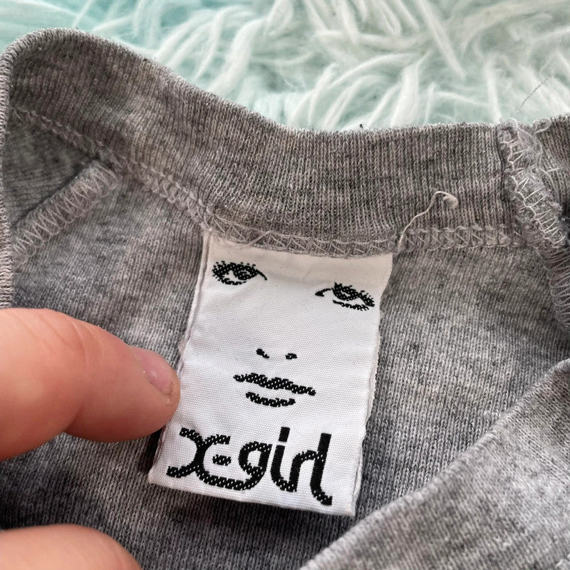 Vintage 90s X-Girl Fitted T Shirt Grey - Medium