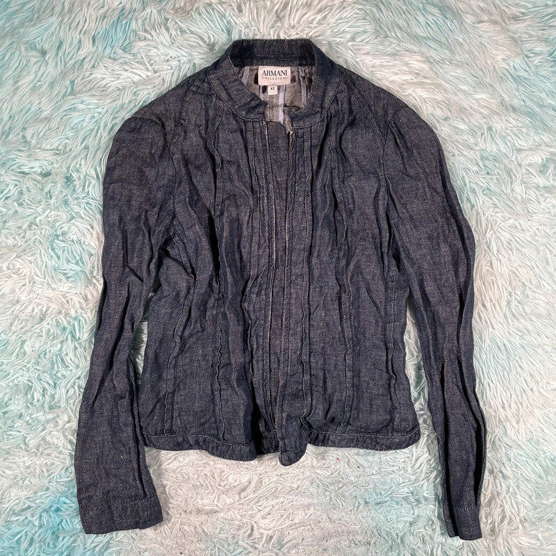 Vintage Y2K Armani Denim Jacket - Size 8